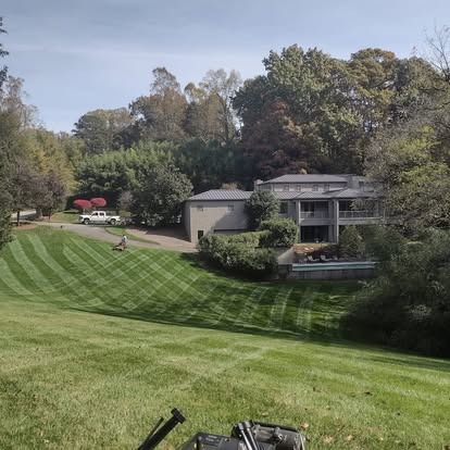 Finished lawn and landscape bed improvement